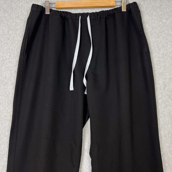 FIGS Pisco Basic Scrub Pants Men's Size L in Black Elastic Waistband Drawcord - Picture 2 of 9